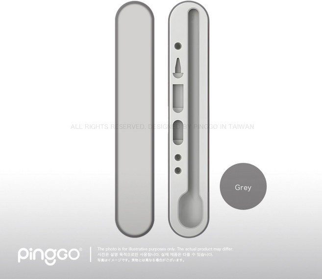 PingGO Pencil 1/2代 Pro 磁吸充電觸控筆收納盒組 精準筆觸 快速充電 便捷收納, 1個, 深灰