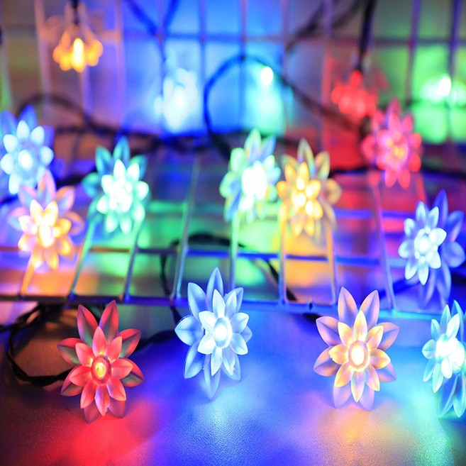 30LED 650公分 太陽能氣泡球燈串 防水聖誕燈, 1個, 荷花燈-彩光, 彩光