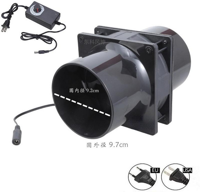 東科 110V 工作檯排煙扇 焊錫吸煙機 3D打印抽風機, 12025+2個法蘭圓管+調速器, 12025+2個法蘭圓管+調速器