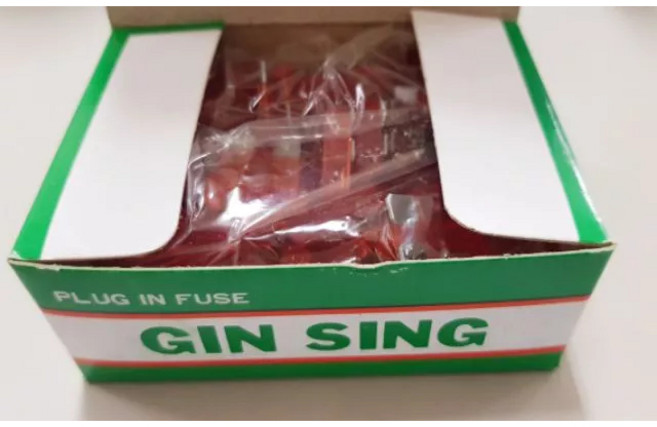 GIN SING, 1個, 100片裝MINI15A插片保險絲一盒