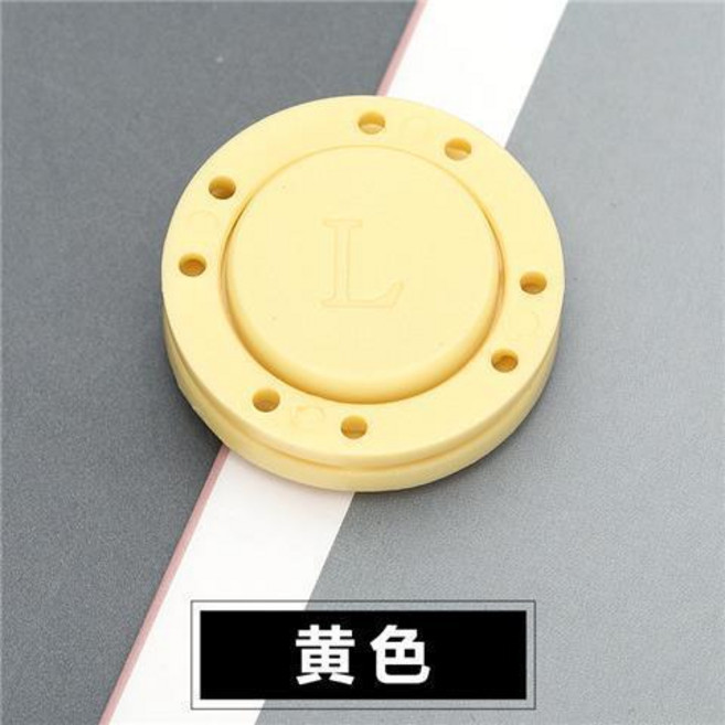 good 暗釦磁吸釦子吸鐵石強力磁鐵鈕釦金屬隱形免縫子母扣磁扣配件, 黃色 送針線 ,26mm 3顆裝, 1個
