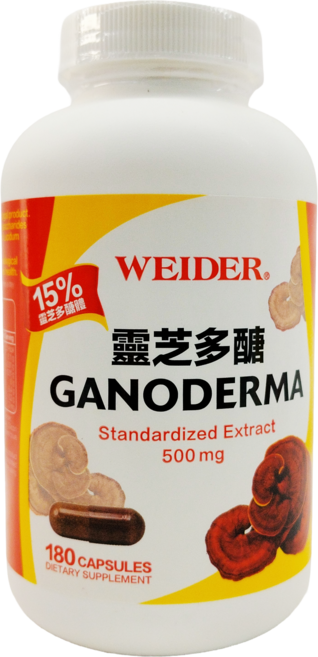 WEIDER 威德 靈芝多醣 標準化萃取 500毫克 180顆膠囊, 1個, 180顆