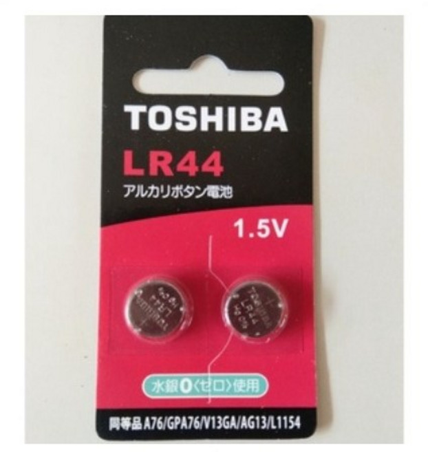 TOSHIBA 東芝 LR44 鹼性鈕扣電池 1.5V, 1個, 2入裝