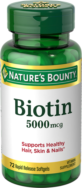 NATURE'S BOUNTY 生物素 5000mcg 軟膠囊, 1個, 72入