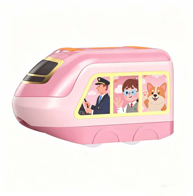 磁吸軌道車 益智玩具 百變積木 磁力火車, 粉色 一 磁吸軌道車 單獨一車, 1套