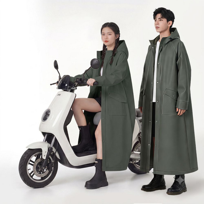 SUSEN 時尚騎行雨衣, 森林綠(2XL), 1個
