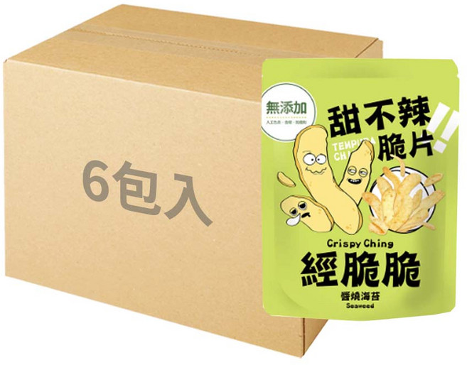 Crispy Ching 經脆脆 醬燒海苔 甜不辣脆片 無添加, 45g, 6