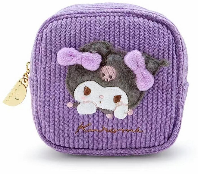 三麗鷗 酷洛米 美樂蒂 帕恰狗 布丁狗 大耳狗布藝刺繡飾品收納包 衛生棉收納包 化妝包 多功能收納包, 酷洛米小包13X13cm,新款, 1個
