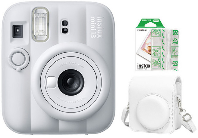 富士 FUJIFILM Instax Mini 13 馬上看拍立得相機 附10張底片+專用皮套, 1個, mini 13 白色