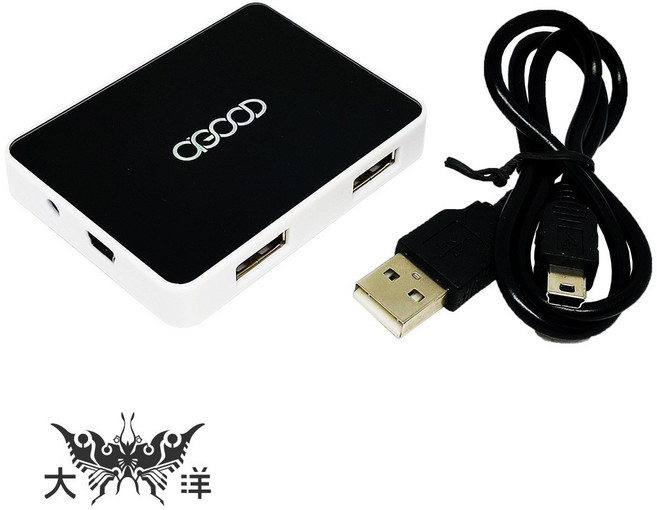 aGOOD USB 2.0 四埠鏡面集線器, 1個