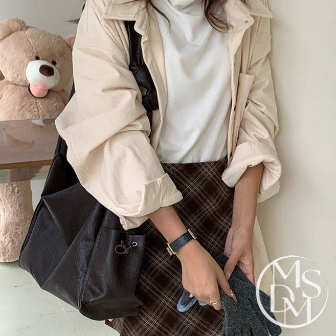【MDMS】側背包 斜背包 大容量 復古 韓系 百搭 通勤 女 B135, 咖色