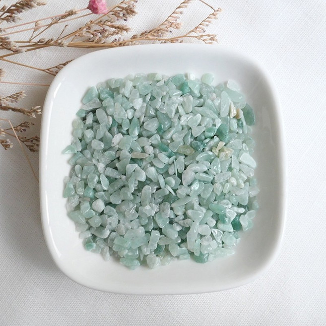 2075水晶礦石 綠東菱碎石 3-5mm 經濟包, 1個, 100g