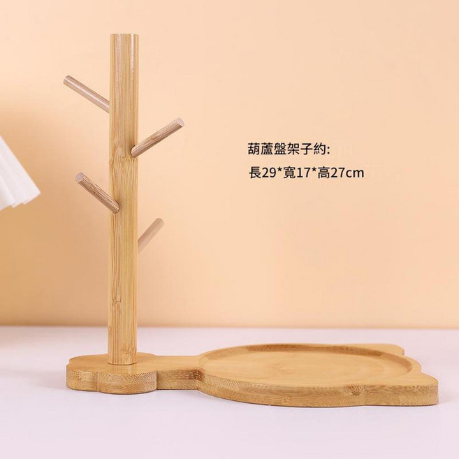 喜慶招財貓收納擺飾 附木架, 竹子小貓樹杈, 1個