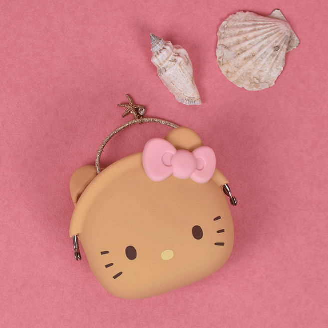 HELLO KITTY可愛造型矽膠零錢包,輕巧方便攜帶,時尚配件