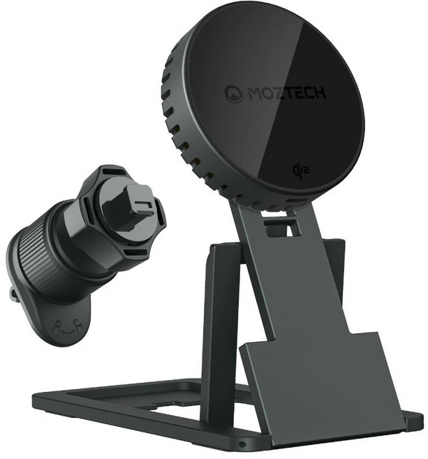 MOZTECH Qi2 磁吸無線充電盤 (風扇款), 黑色, 1個