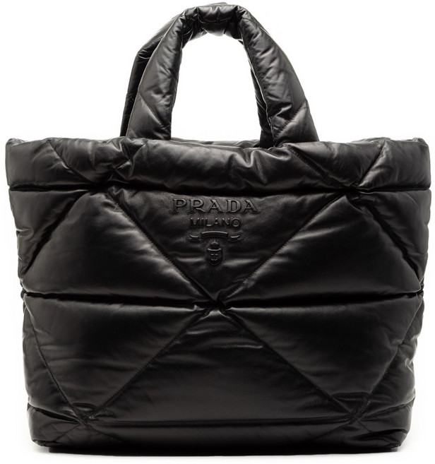 프라다 중고 2013-2025 라지 퀼팅 나파 패딩 토트 백