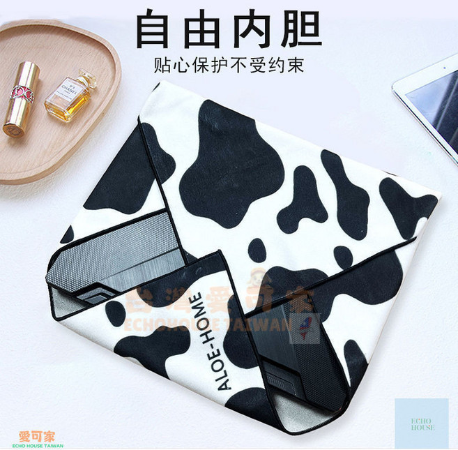 ECHO HOUSE TAIWAN 動物造型自黏魔術收納布 可重複黏貼, 黑白牛牛460g加厚款,40cmx40cm不規則款, 1個