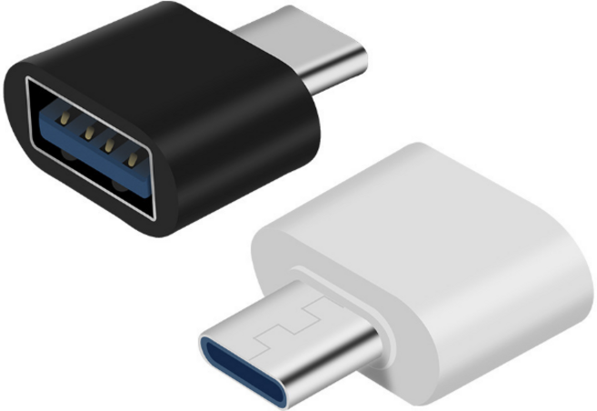 USB to Type-C 轉接頭 OTG轉換器, 黑色, 1個