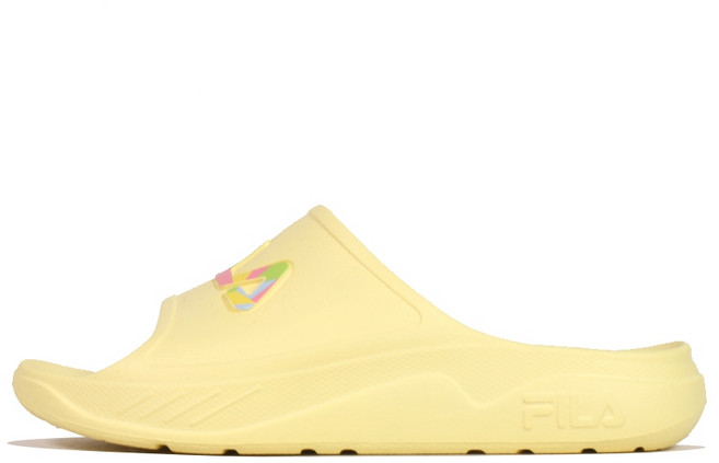FILA 男女 PLUMPY SLIDE 拖鞋, 黃, XS