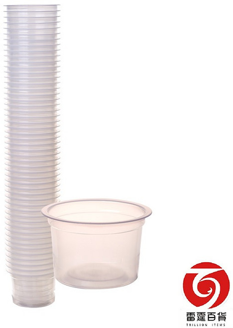 雷霆百貨 兆亨百貨 透明布丁杯50入 奶酪杯 果凍杯 醬料杯 優格杯 奶凍杯 甜點杯 小菜杯 HK140, 1個