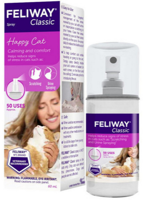 Feliway Classic 貓咪噴劑 緩解壓力、安定情緒 60ml, 1個, 噴劑 效期 2027年