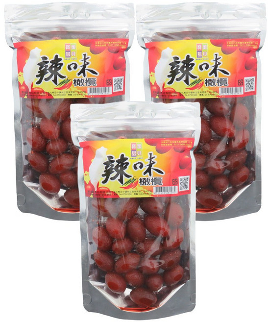 寶島蜜見 辣味橄欖, 3個, 230g