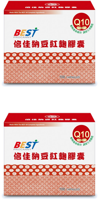 BEST倍佳 納豆紅麴Q10膠囊 顧暢快健康維持 調節生理機能, 2個, 100顆