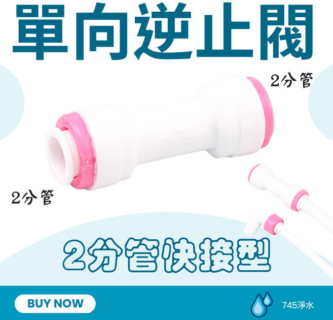 MD淨水 RO逆滲透 單向快接逆止閥, 1個, 2分