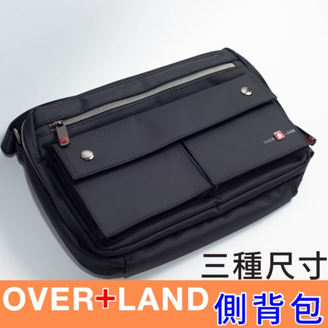 OVERLAND 側背包, 中款黑色#3189, 黑色
