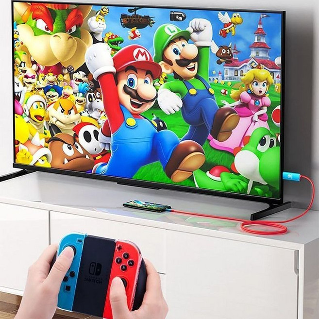 遊戲投屏線 switch投屏線4K60HZ 視頻轉換器 同屏線 傳輸線 轉換綫 高清投影鏈接線 適用手機連接電視, 1個, 投屏线Switch【经典款】4K30HZ,1.85米 及左右