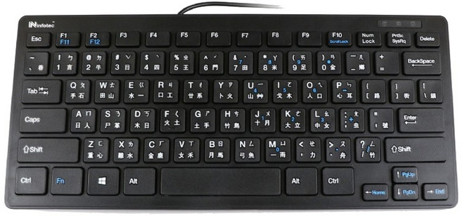 Ninfotec USB有線薄型迷你鍵盤, 黑色, KB-101, 膜式