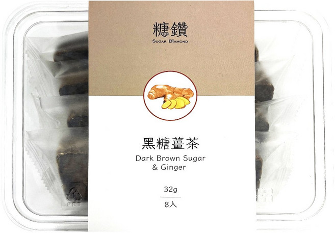 糖鑽 黑糖薑茶 8入, 256g, 1個