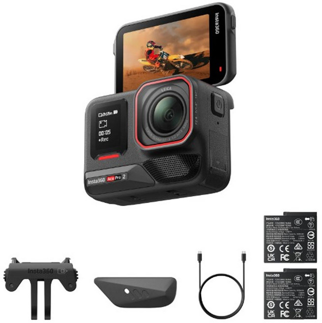 Insta360 ACE PRO 2 運動相機 公司貨, 黑色, 雙電標準版