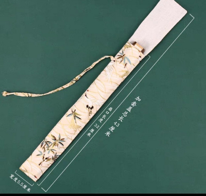 中國刺繡手工折扇扇套 扇子收納袋, 白鶴