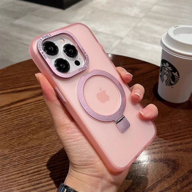 內嵌隱形合金支架 Magsafe磁吸 防摔手機殼 適用 iPhone16e 15Promax 蘋果14 13 12 11