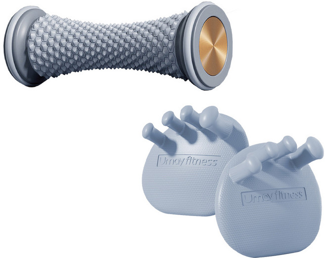 Umay fitness 腳底按摩滾輪 足底腿部按摩器, 灰色, 1個