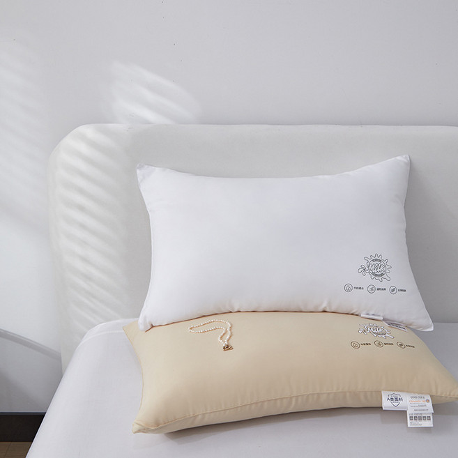 ease sleep 60s 易眠柔軟舒適睡枕 嬰幼兒級A類 可機洗 高回彈, A類面料 - 牛奶纖維羽絲香檳金中枕, 1件