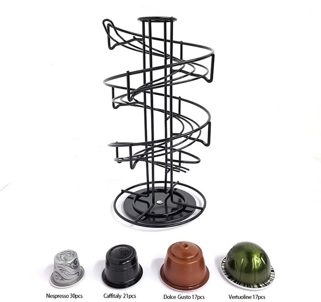 咖啡叔叔 Dolce Gusto 咖啡膠囊收納架 灰色 直立式收納, 1個, 螺旋通用款