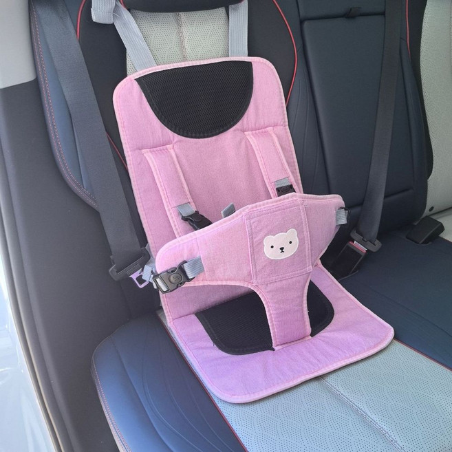 兒童便攜式安全座椅 0-6歲通用 快速安裝 車型通用, 粉色小碼6個月到三歲