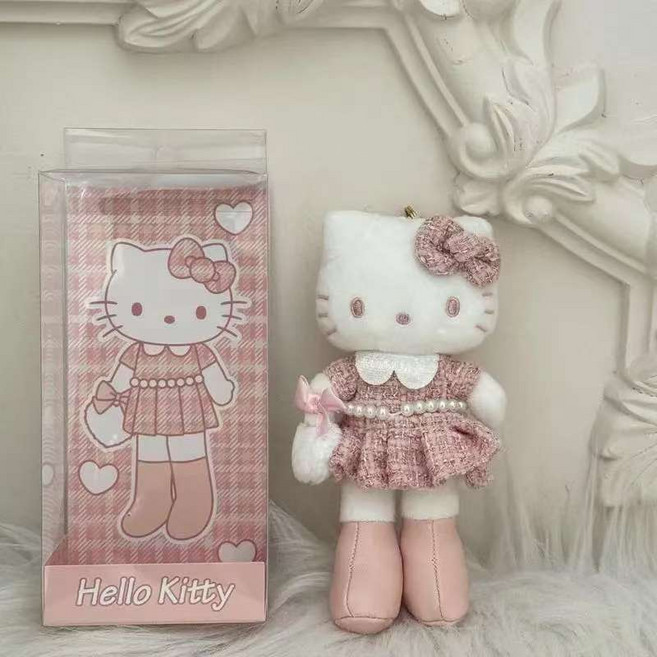 Hello Kitty 毛絨公仔掛件, 1個, 粉色小香風禮盒款