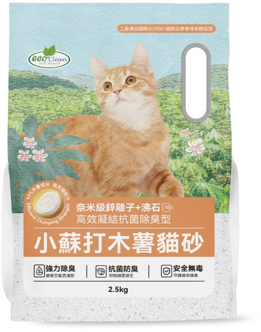 Eco Clean 艾可 1.5mm極細豆腐砂 7L 原味 貓砂, 1個, 艾可-木薯貓砂7L 鋅離子+沸石