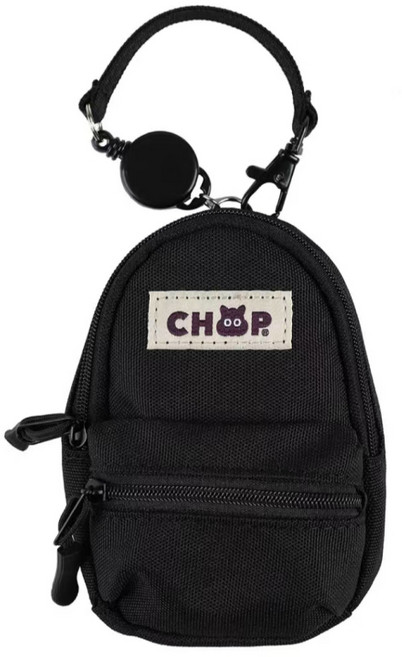 CHOP 迷你小背包掛飾 伸縮證件套 零錢收納包 附鑰匙圈 黑色