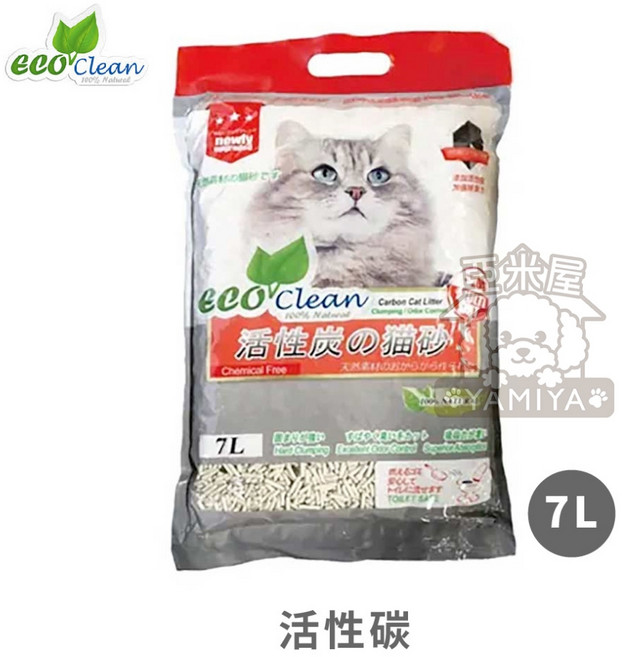 亞米屋Yamiya Eco Clean艾可環保豆腐貓砂7L 天然環保豆腐砂 綠茶/原味 凝結貓砂 豆腐砂, 1個, ECO艾可豆腐砂7L(活性碳)超取2包內