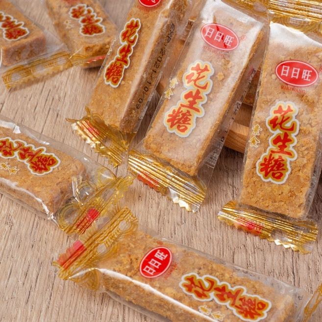 日日旺 廣盛發 潤德居 酥心糖 大容量5斤 花生酥心糖 芝麻酥心糖 粗花生糖 細花生糖 芝麻花生糖, 1個, 日日旺細花生糖(5斤/3000g)