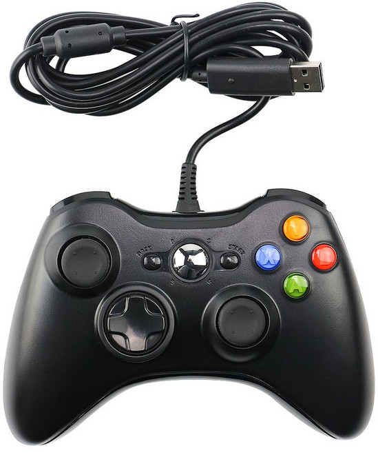 xbox PC手把 xbox360手把 有線控制器 steam 電競搖桿, 1個, 黑