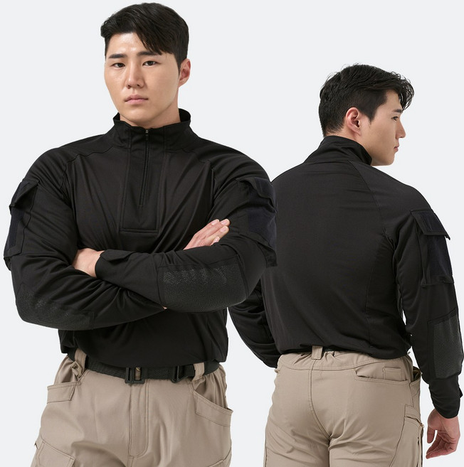 4GN 국산 고급 밀리터리 택티컬 컴뱃셔츠 검정