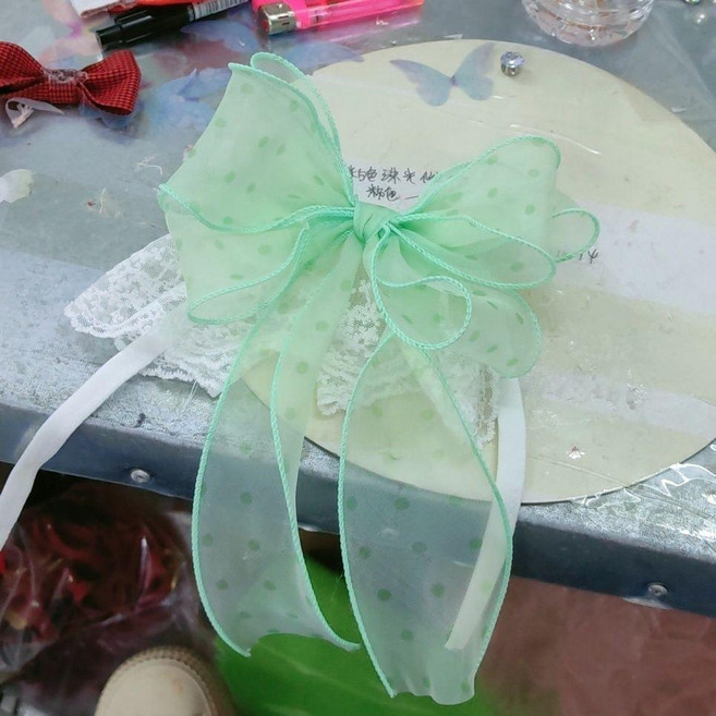 寵物圍脖 蝴蝶結領結, 翠綠色點點魚尾,L 大型, 1個