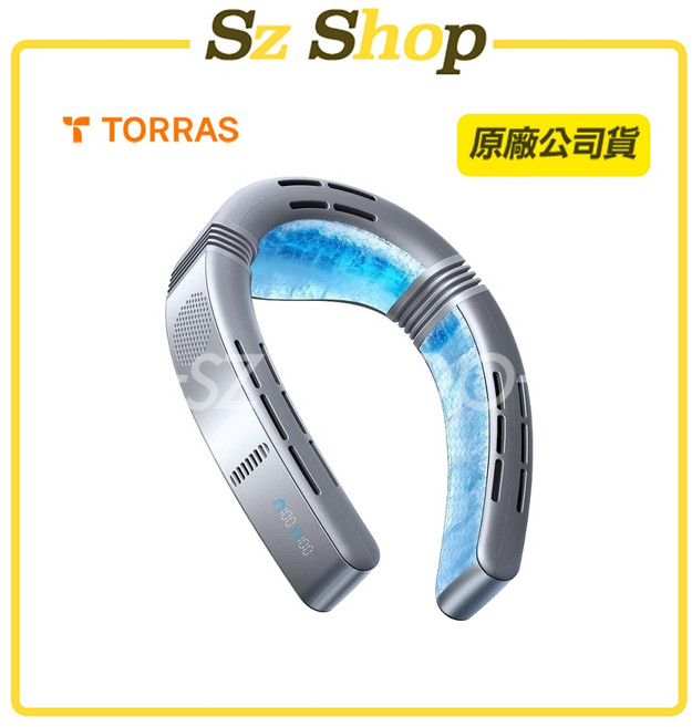 TORRAS COOLiFY Cyber Fold 旗艦AI智慧頸掛冷暖空調風扇, 鈦金銀