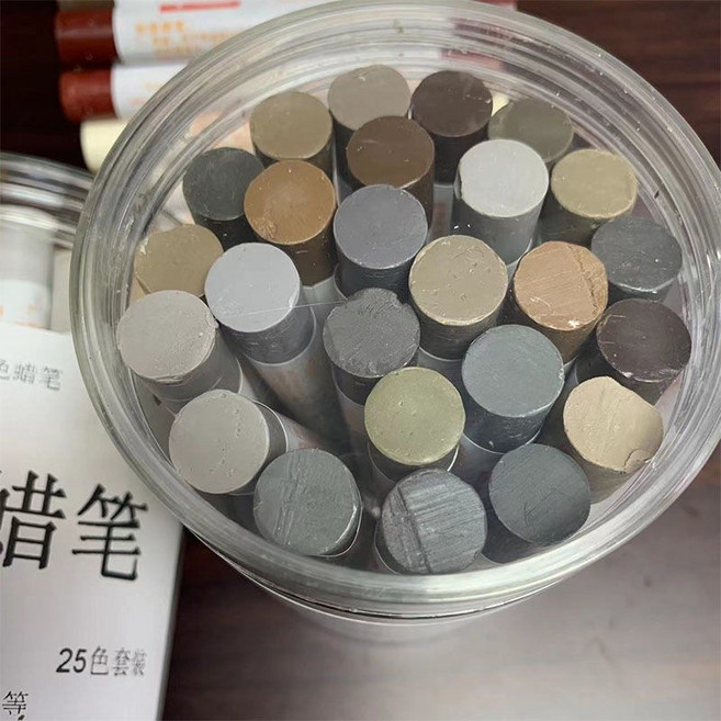 【開發票/統編】補土萬用木器筆 踢腳綫闆材櫥櫃補釘眼縫隙修補蠟筆套裝, 1個, 【科技木色系】25支罐裝虧本送刮板