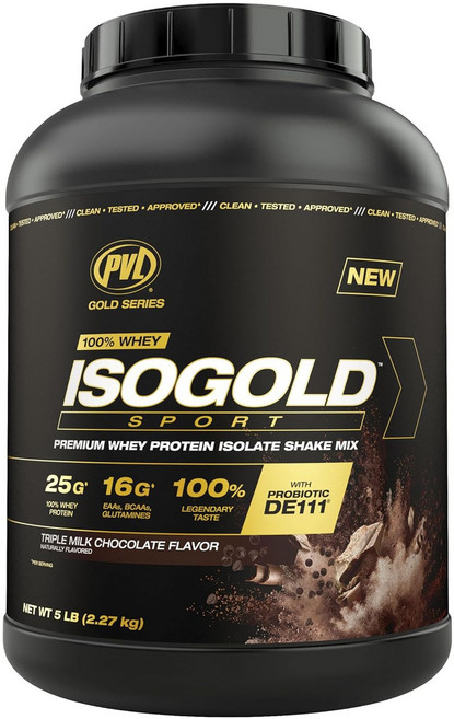 PVL ISOGOLD 運動優質乳清分離蛋白奶昔粉 三重牛奶巧克力口味, 1個, 2.27kg